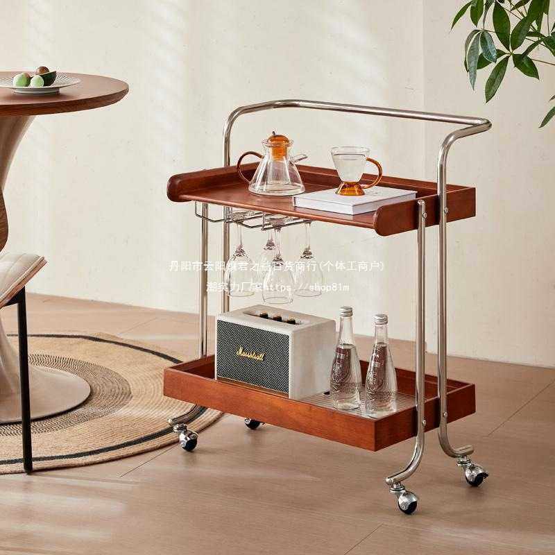侧边可法式家用桌柜中推车复古桌移动沙发边几古风设计师实木置物,3C数码配件,摄像机配件,淘宝优惠券,粉丝福利购,淘宝优惠卷