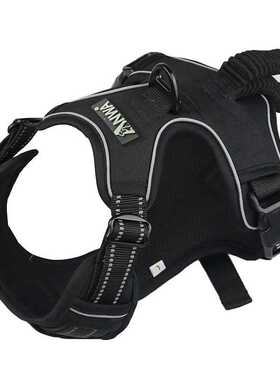 anwa宠物胸背带弹性把手防爆冲双叠胸背结实耐用优质五金反光出行