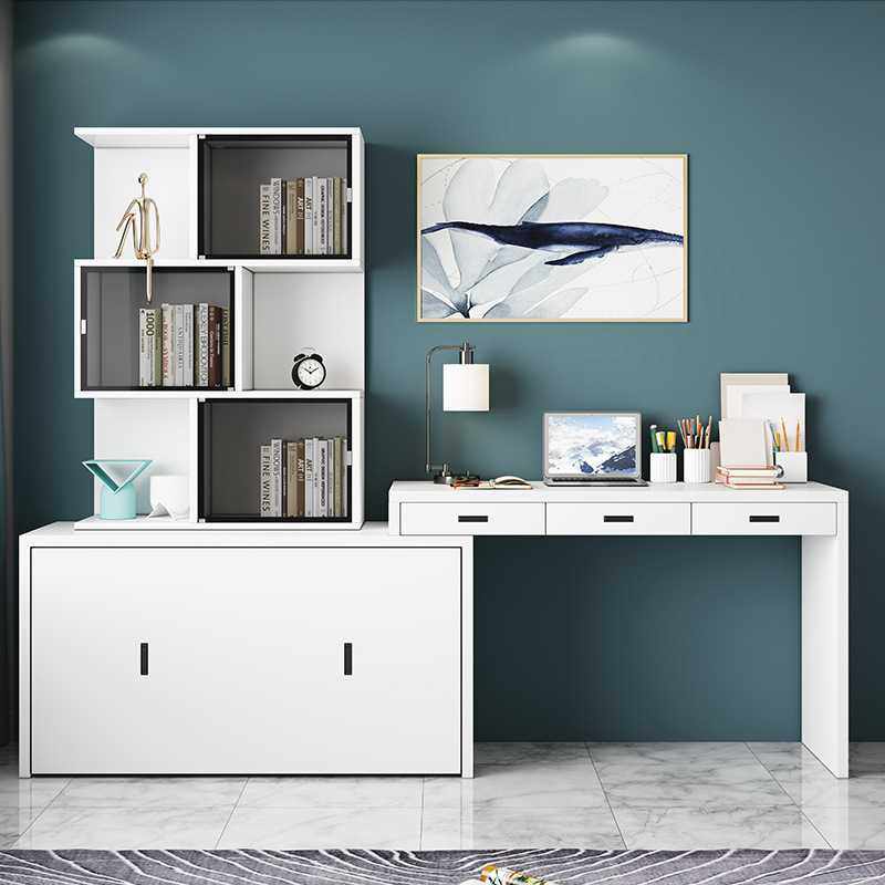 简约现代多功能折叠隐形床午休床柜床书桌组合转角书柜一体办公桌,3C数码配件,摄像机配件,淘宝优惠券,粉丝福利购,淘宝优惠卷