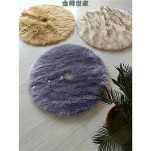 圣诞节树裙新款装饰品节日用品白色围裙毛绒仿羊毛绒80cm圣诞树群