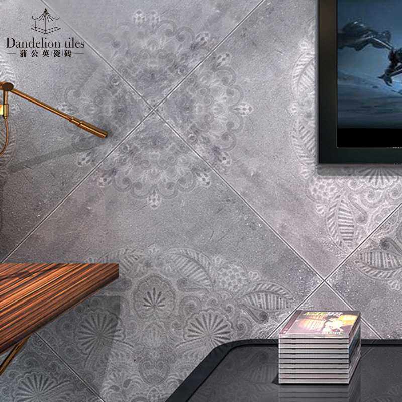 客厅餐厅仿古砖600x600厨卫防滑地砖灰色花砖阳台耐磨全瓷水泥