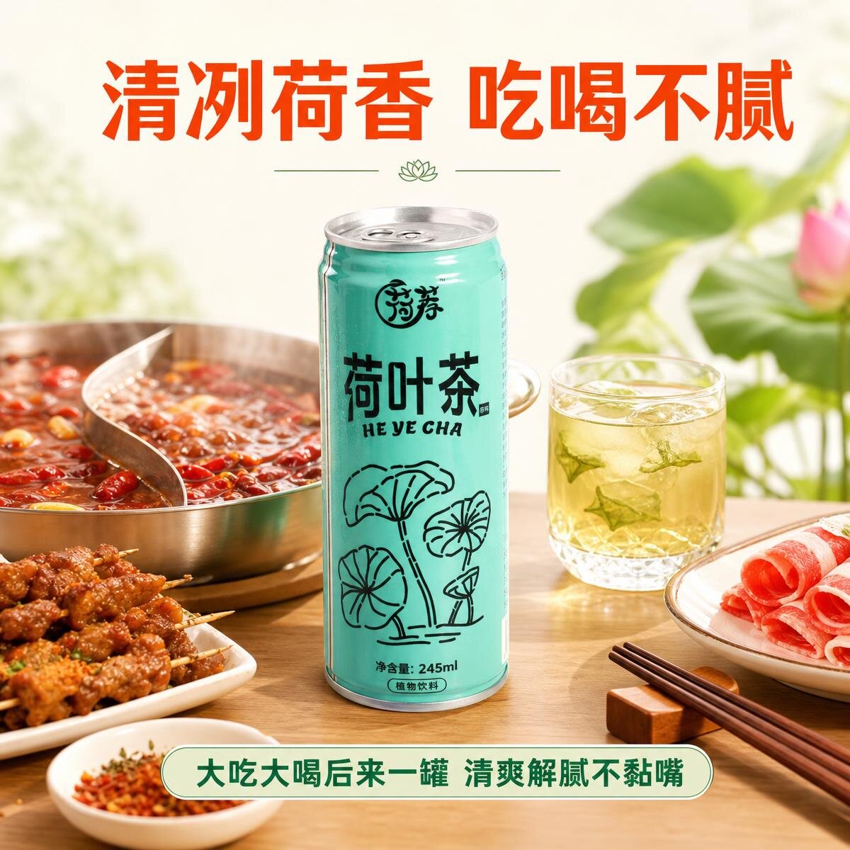 荷荐荷叶茶餐后解腻即开即饮火锅饮料清凉植物饮料整箱双规格