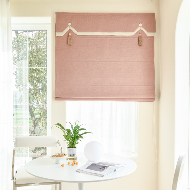 2023新款韩式罗马帘遮光窗帘升降帘提拉小窗O短帘素色卧室飘窗窗