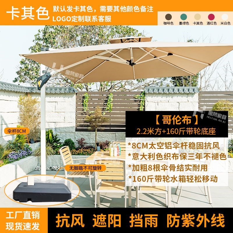 户外遮阳伞庭院伞抗风防暴雨阳台C别墅摆摊大伞加厚加粗耐用罗马