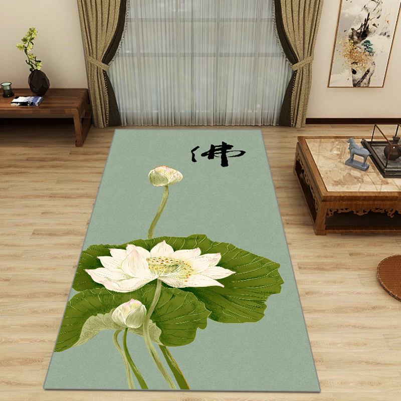 108超顺滑大拜垫磕大头拜忏垫家用拜佛垫大礼拜拜垫荷Y花地毯地垫