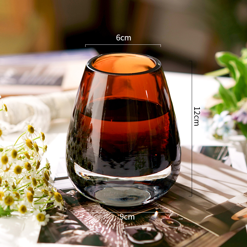 简约创意迷你小花瓶水晶玻璃水y培插花装饰mini摆件客厅餐桌香薰