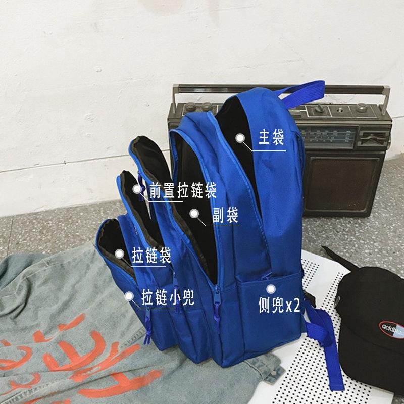 克莱因蓝书包女韩国ins高