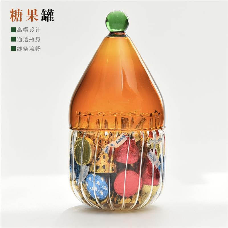 圣诞帽糖果罐子高颜值彩色