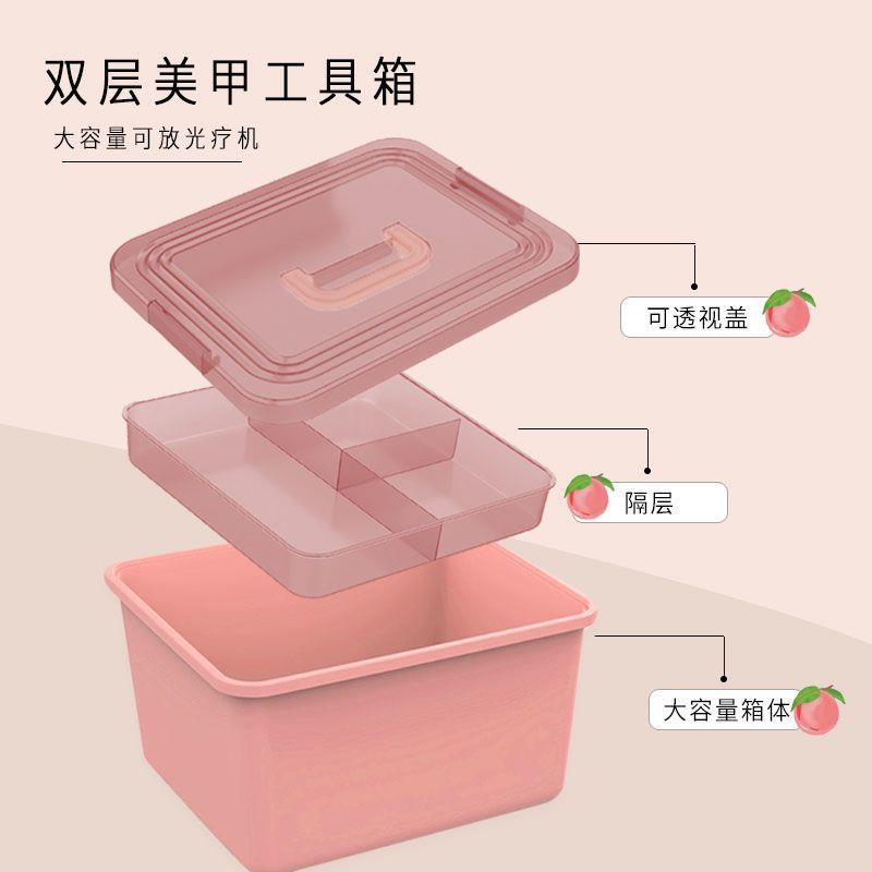 美甲化妆品收纳盒2层粉底
