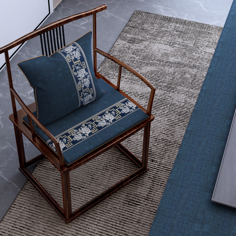 中式实木家具坐垫海绵茶椅坐垫y太师椅餐椅家用圈椅垫防滑红木椅