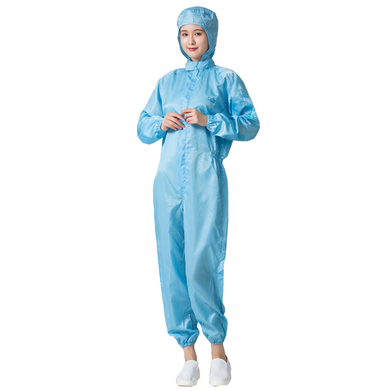 无尘服连体防f静电连体服工作服防尘服有口袋喷漆防护服防粉尘男