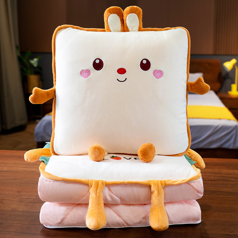 冬季抱枕被子两用加n厚加绒办公室午睡枕头毯子二合一车载折叠靠