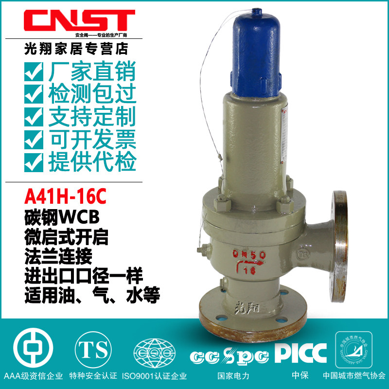 A41H Y16C WCB铸钢弹簧微启式 全封闭法兰安全阀 水用DN15DN250