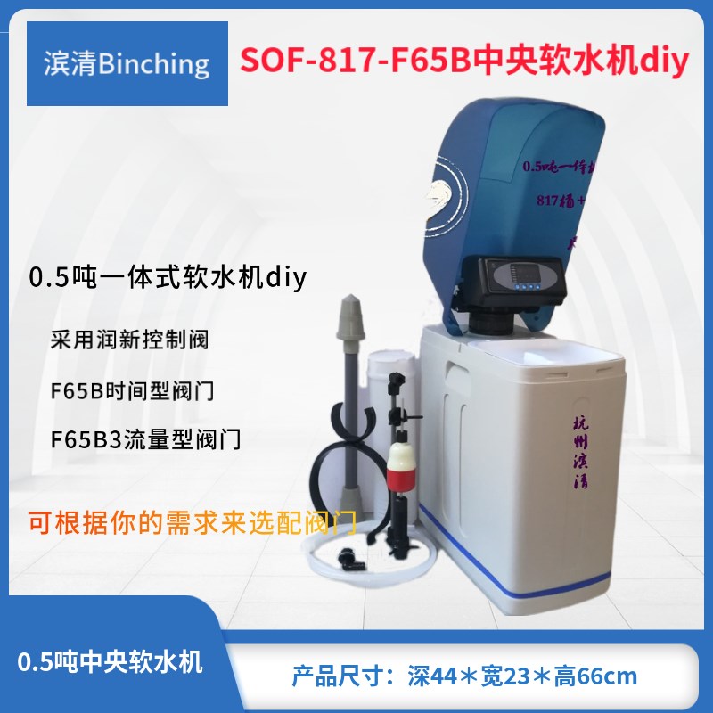 diy中央软水机 家用 滨清BCH1-H817+润新F65B阀 0.5吨厨下软水机