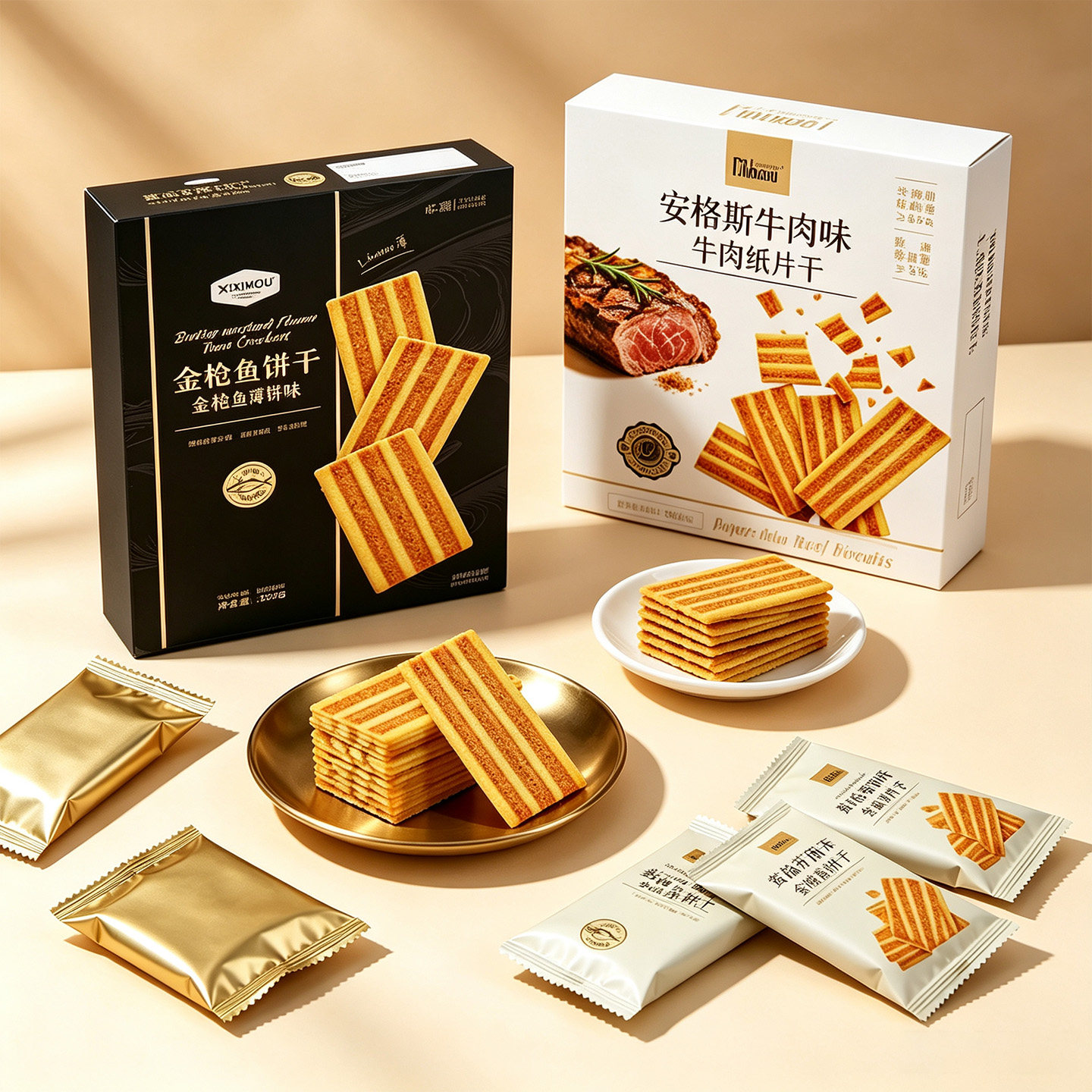 山姆同款安格斯牛肉饼干纸片薄脆金枪鱼饼干黄油芥末味独立小包装