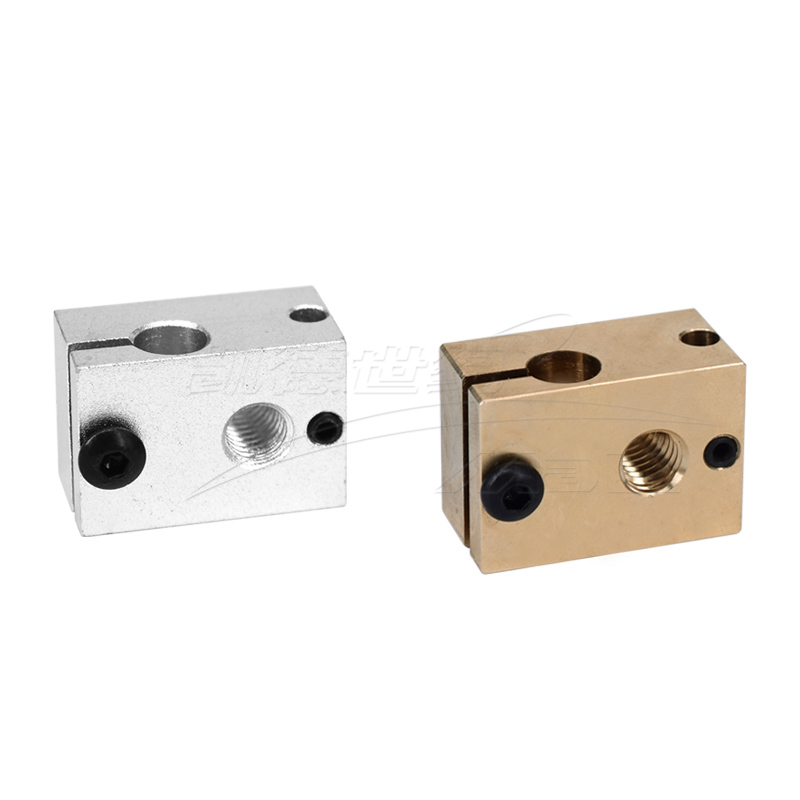 3D打印机配件新款E3DV6全金属挤出机专用PT款加热铝块加热块新款
