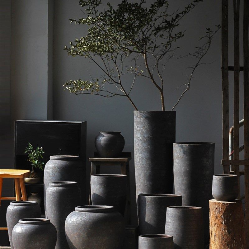 民宿手工陶瓷复古粗陶罐酒店茶楼落地花瓶庭院荷花缸坛子日式摆件,畜牧/养殖物资,畜牧/养殖器械,淘宝优惠券,粉丝福利购,淘宝优惠卷