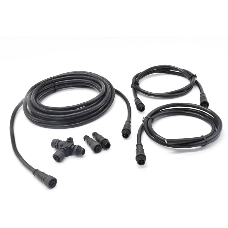 NMEA2000轮船游艇连接器M12-5芯T型三通电源接头终端电阻接口母头