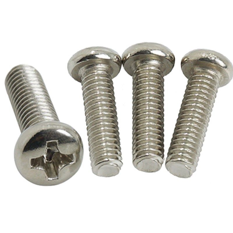 PM圆头盘头机牙小螺丝钉M2.5*3X4X5X6X8X10X12X14X16X25X30镍1千