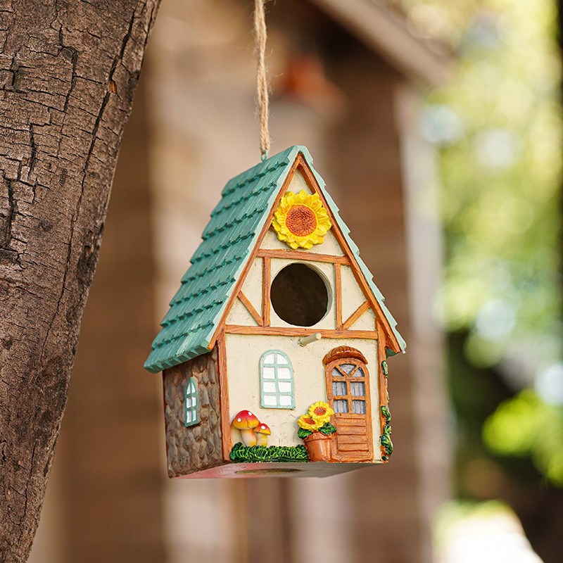 庭院花园布置装饰摆件北美户外鸟屋小房子过冬保暖鸟窝繁殖挂窝