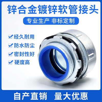 包塑金属软管接头 蛇皮穿线管接头 箱接头/端式 外丝接头 3寸-75