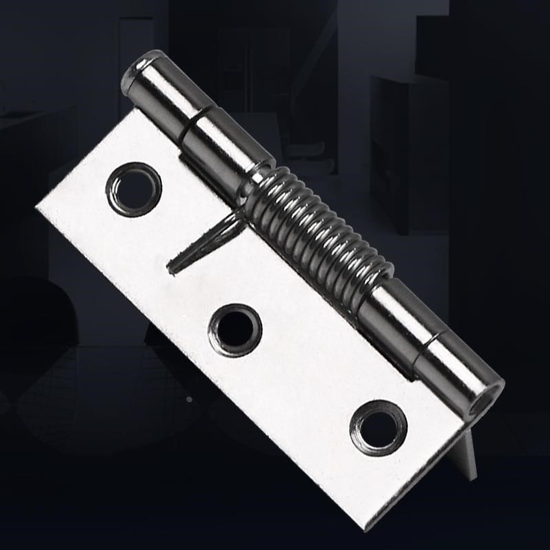 自闭自关隐形门自动回弹弹簧合页门E窗五金门铰炼3寸不锈钢活叶定