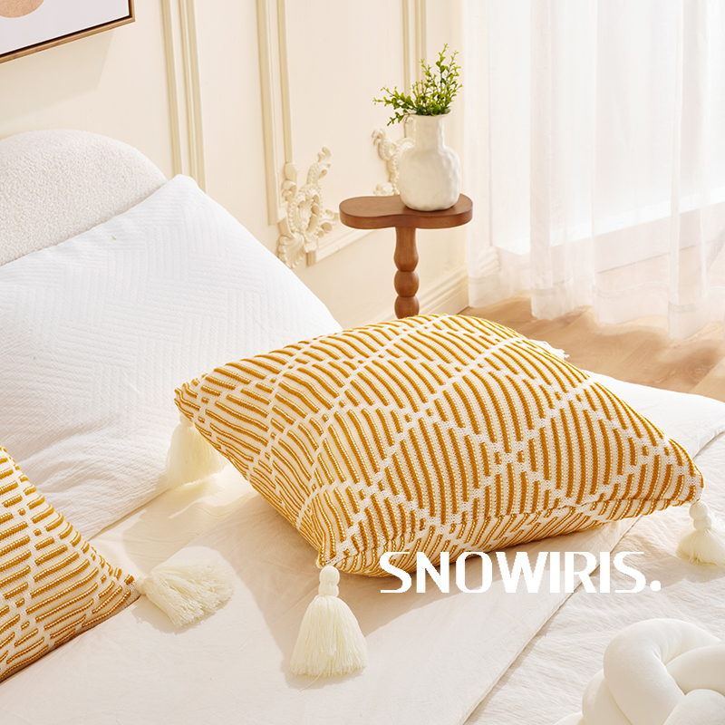 北欧纯色针织床旗民宿酒店床尾巾B鱼尾毯样板房装饰毯盖毯抱枕组