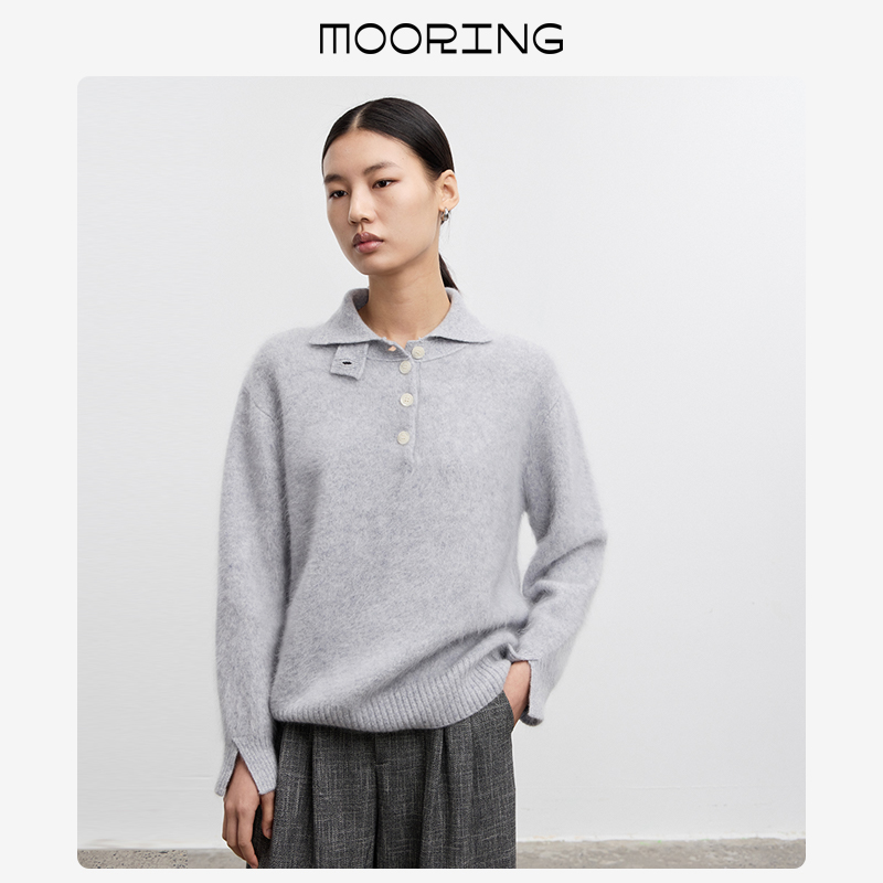 MOORING泊 慵懒廓形宽松高级感山羊绒毛衣女