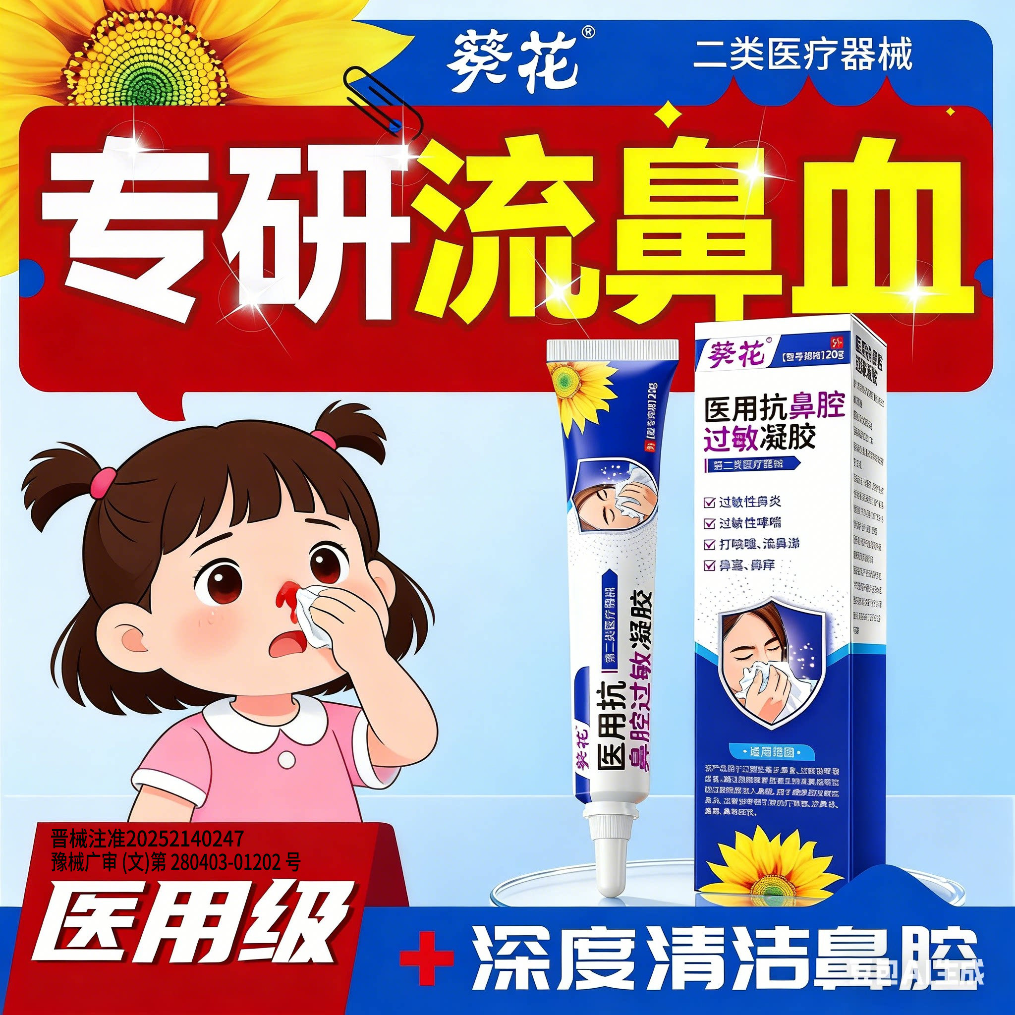 【葵花专研】小孩流鼻血粘膜受损