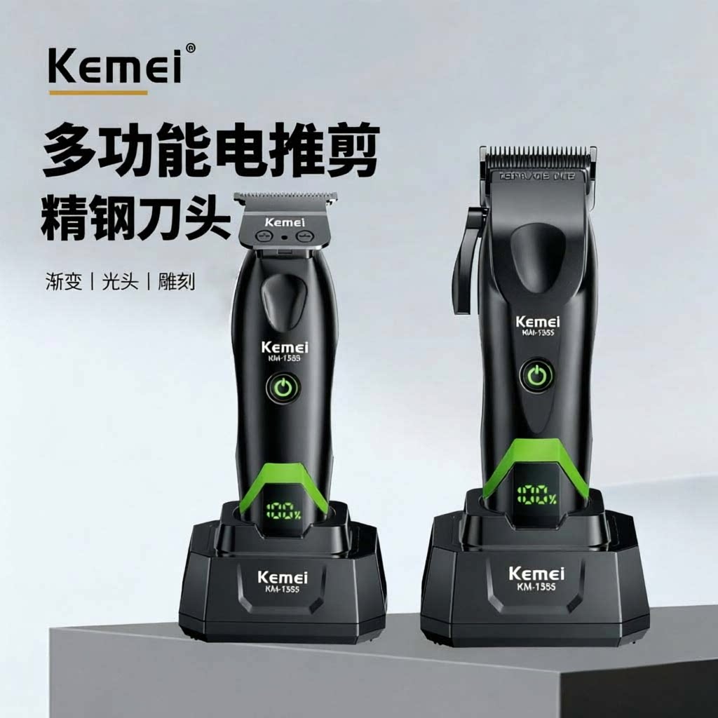 Kemei科美 多功能电推剪电动渐变雕刻剪发廊专用油头电推理发器