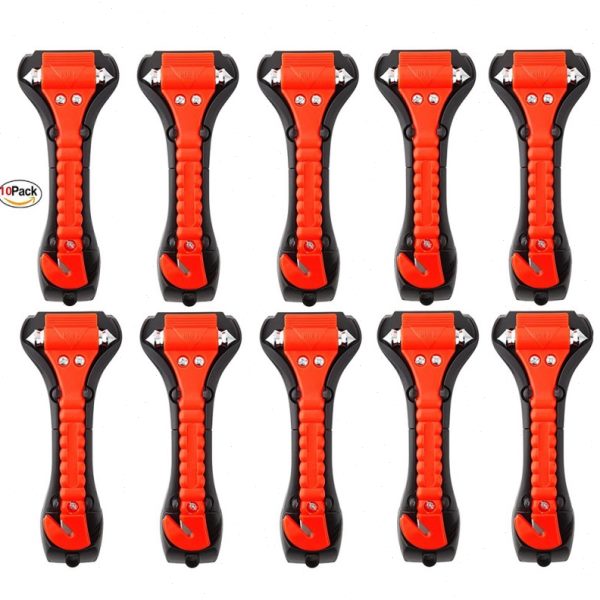 10件套汽车安全锤紧急逃生工具车窗玻璃锤断器切割2合一逃生工具