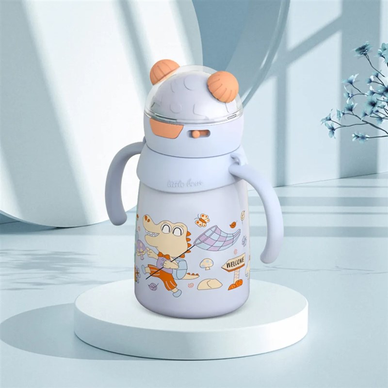 保温杯316不锈钢儿童保温杯学饮杯带重力球一杯两用带手柄背带