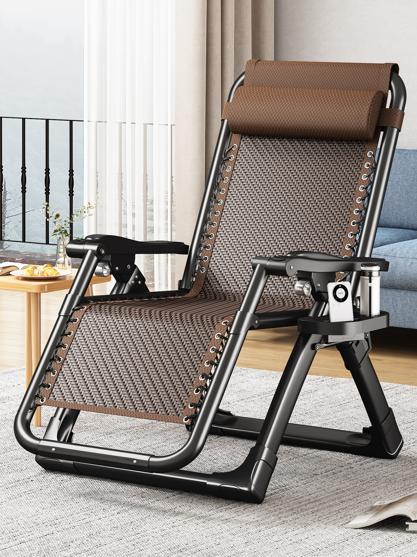 午睡躺椅2025新款坐睡两用折叠椅子午休老人专用靠背藤编可躺睡椅