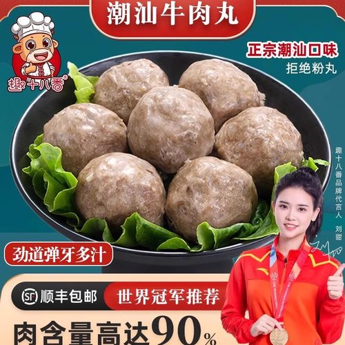 趣十八番 潮汕牛肉丸手打牛筋丸正宗潮州特产牛丸子烧烤火锅食材
