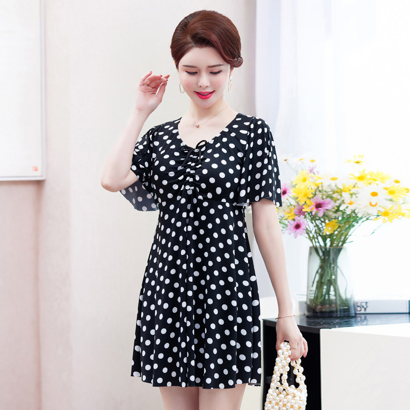 中年泳衣女保守分体裙式s遮肚显瘦泡温泉中老年P人妈妈款游泳衣大