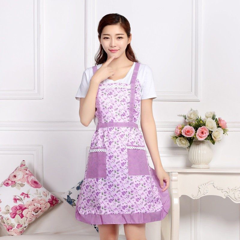 围裙厂家韩版家用厨房无袖双层公主加厚防水围裙定印广告围裙