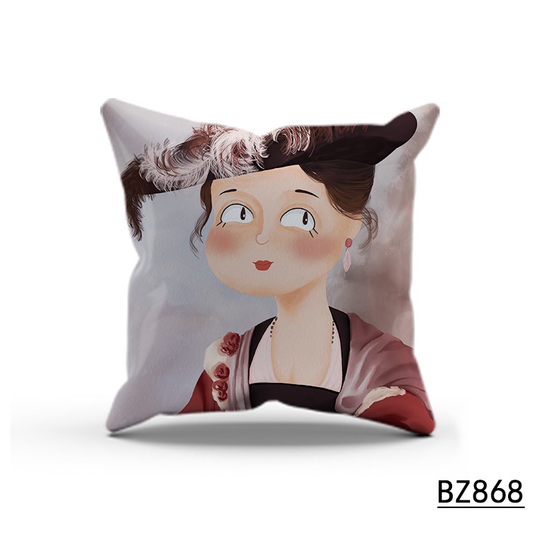 新款卡通抱枕靠垫可爱沙发抱枕靠背汽车抱K枕后排后窗摆件帆布抱