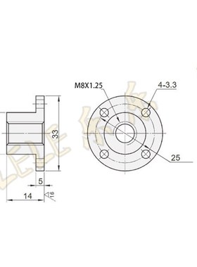 螺丝座 圆型BRBR切边型BRBC 方型BRBS 内螺纹光轴导向轴支撑座