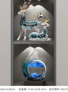 轻奢高档招财鹿摆件玄关客厅酒柜电视柜J办公室装饰品创意家居摆