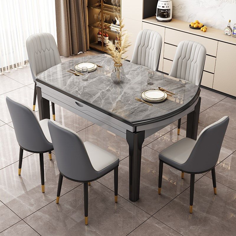岩板餐桌椅组合家用小户型2025新款轻奢吃饭桌客厅可变圆桌电磁炉,住宅家具,岩板餐桌,淘宝优惠券,粉丝福利购,淘宝优惠卷