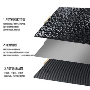 双面打印pet弹簧钢板热床peo打印面板磁钢pet打印板光滑双面贴膜