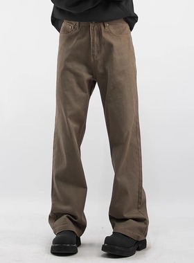 1995NVM 美拉德棕色宽松牛仔裤男春秋cleanfit直筒修身百搭工装风