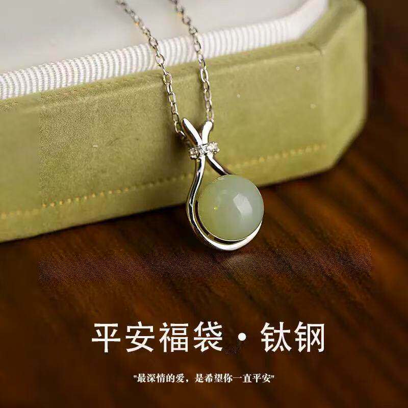新中式银色福袋项链女2026新款