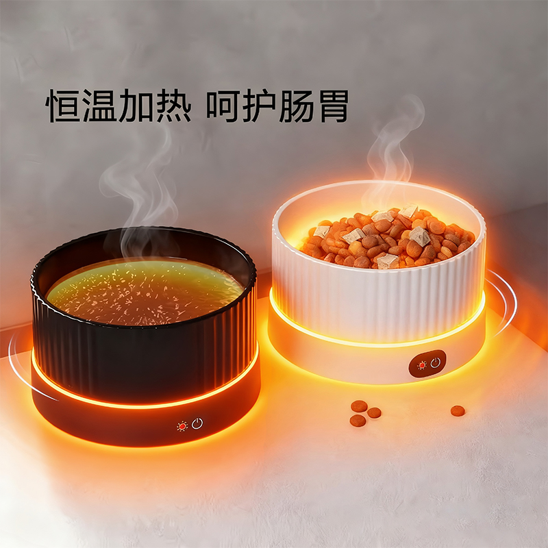 恒温猫咪陶瓷碗可加热宠物饮水机