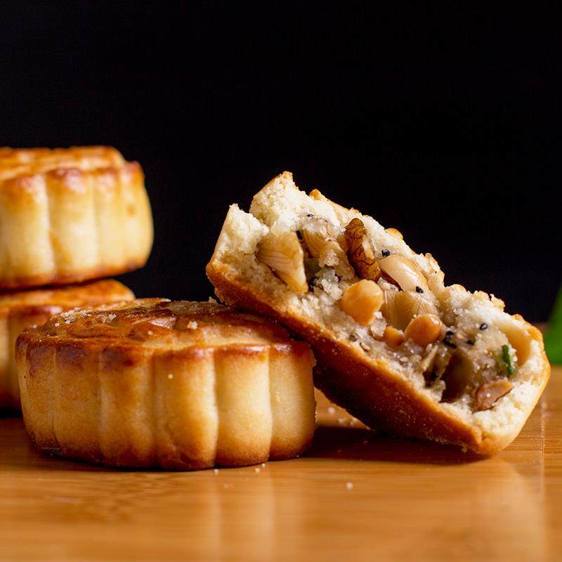 张恩记月饼东北手工五仁月饼长白山馅料饱满口感酥软一袋4块包邮