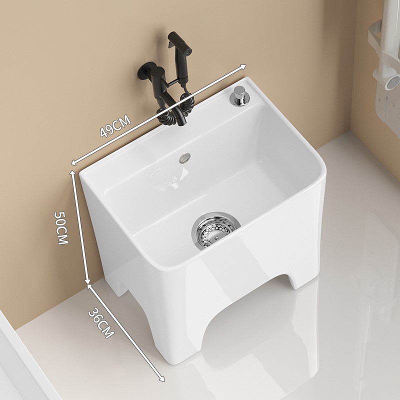 Xoro新陶瓷i拖把池四腿带腿家庭阳台浴室洗拖把盆地板拖把桶拖把