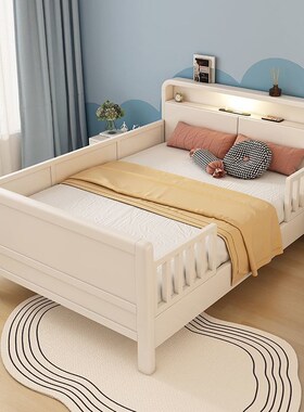 实木儿童床男孩带护栏围栏女孩公主床拼接12x19P米单人小床135