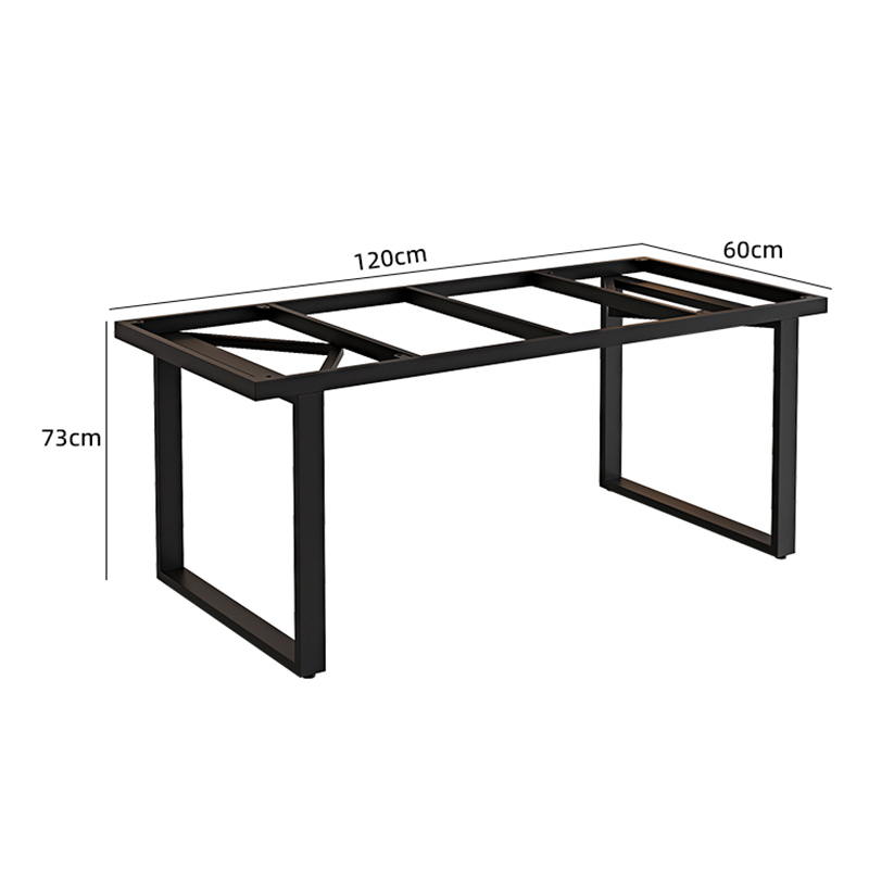岩板茶台双层桌脚大理石桌u子腿支架大板茶桌钢架会议黑色极简桌