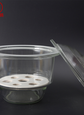 华鸥干燥器实验室透明玻璃150/180/210/240/300/350/400mm白瓷板