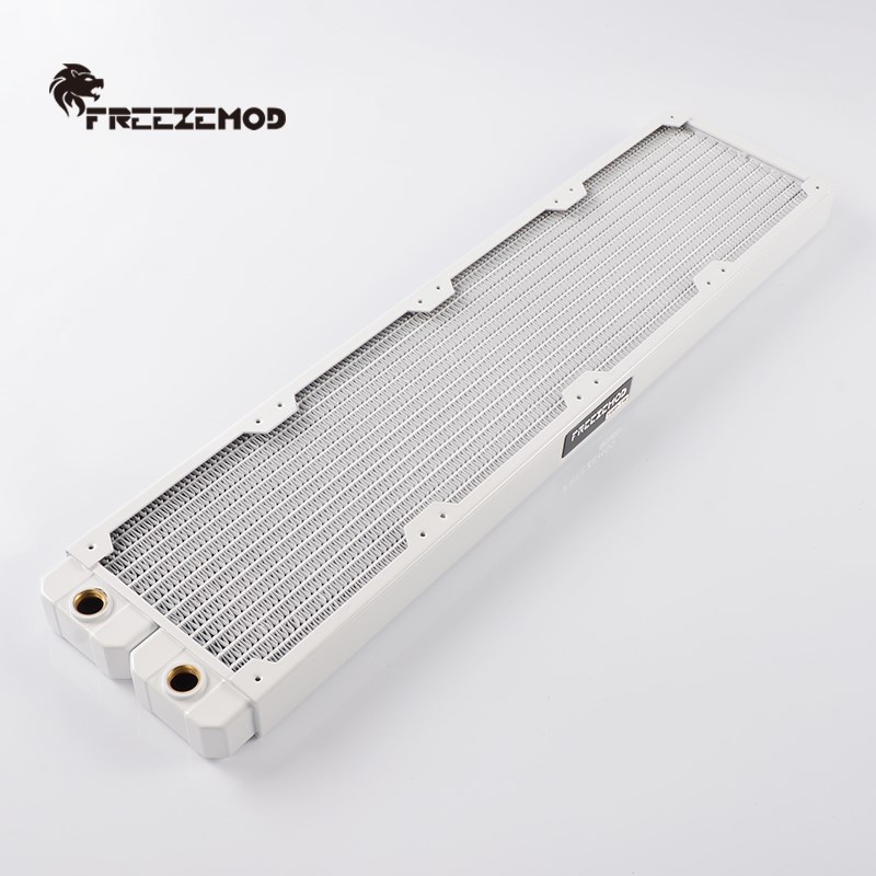 FREEZEMOD电脑水冷铜散热排14扁管TSRP-TW480紫铜翅片12CM钢琴白